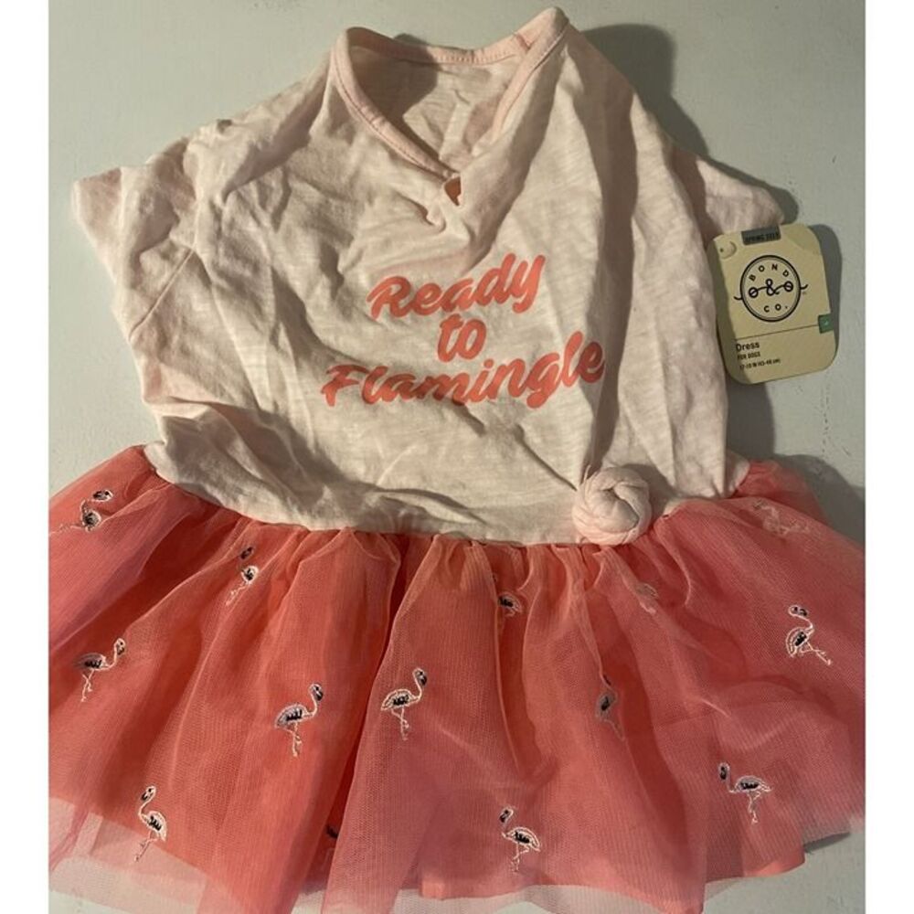 Dog Dress Size L Flamingos Pink Lace
